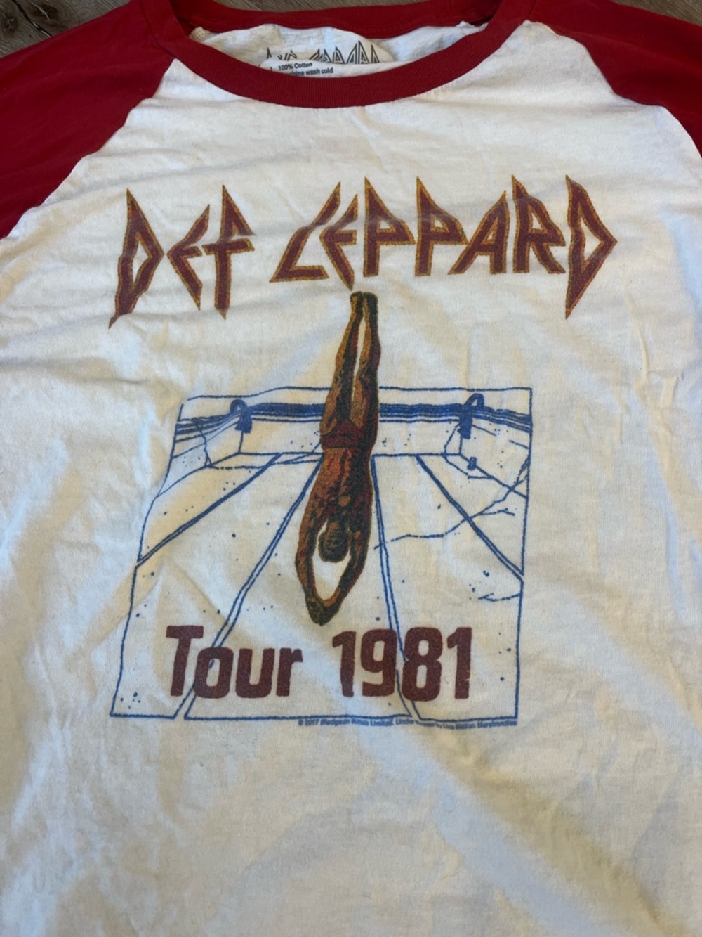 Vintage Def Leopard Raglan 1981 Baseball Tee - Picture 2 of 4